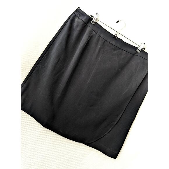 NWOT! JESSICA LONDON! "SHELL" WRAP STYLE FRONT BLACK KNEE LENGTH SKIRT! SZ 18 - Picture 7 of 7